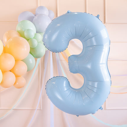 3 Year Figure Balloon Light Blue Empty 72cm