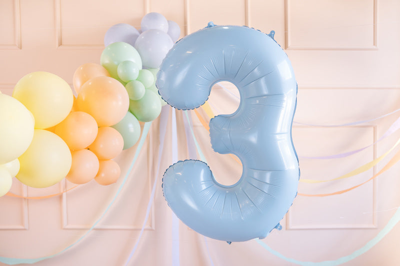 3 Year Figure Balloon Light Blue Empty 72cm