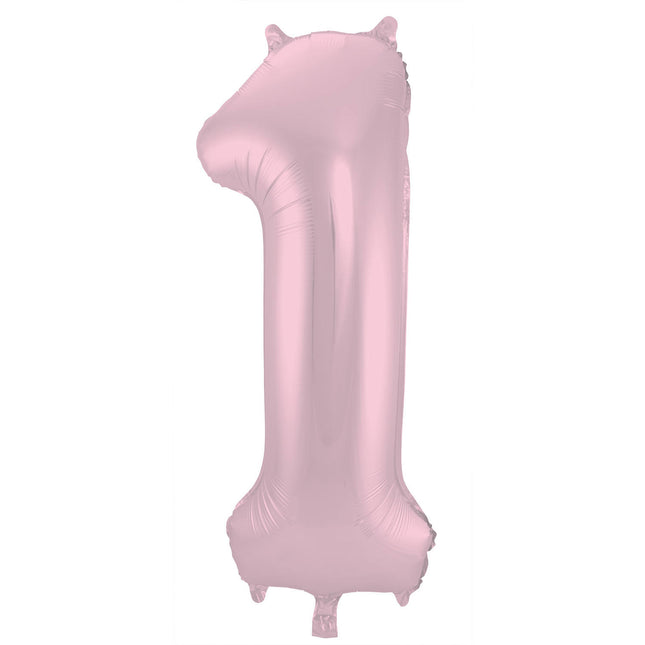 Ballon de baudruche Figure 1 rose pastel XL 86cm vide