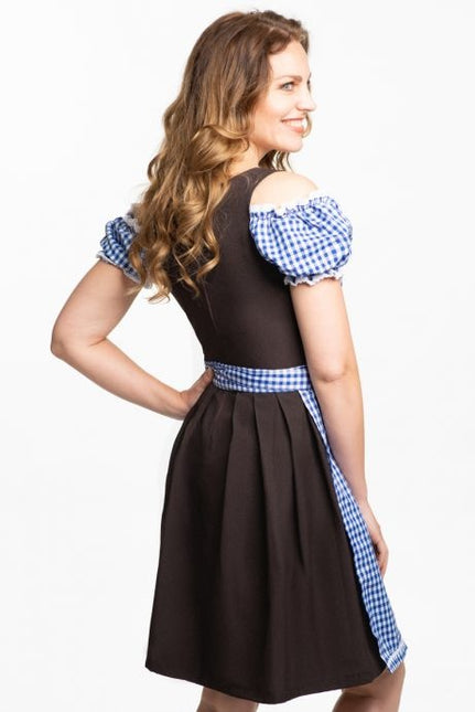 Robe Dirndl Oktoberfest Bleu Marron