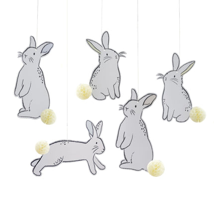 Décoration suspendue de Pâques Lapin 5pcs