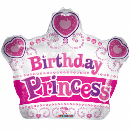 Ballon à l'hélium Couronne Anniversaire Princesse 45cm vide