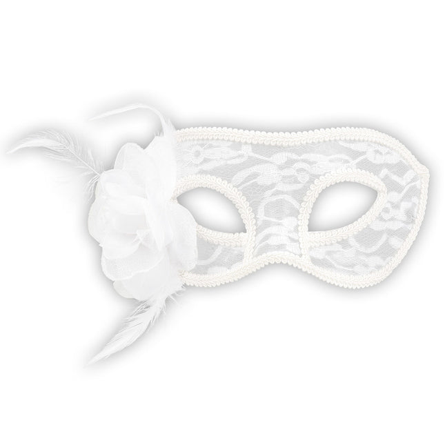 Masque pour les yeux en dentelle blanc