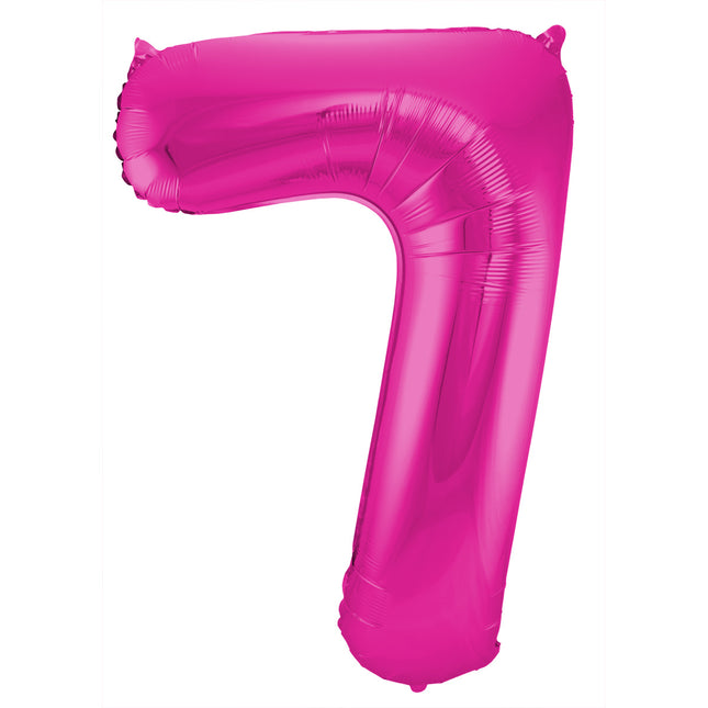 Ballon de baudruche Figure 7 Fuchsia Métallique XL 86cm vide