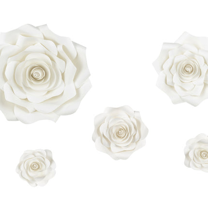 Décoration murale Fleurs blanches 5pcs