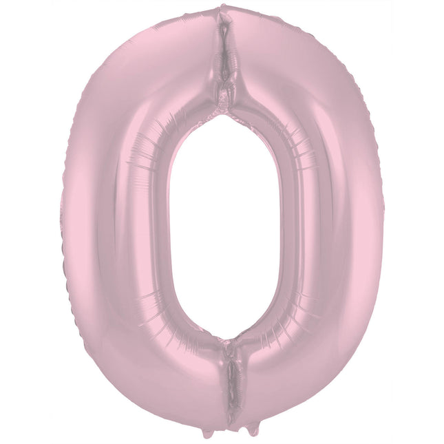 Ballon de baudruche Figure 0 Pastel Pink XL 86cm vide