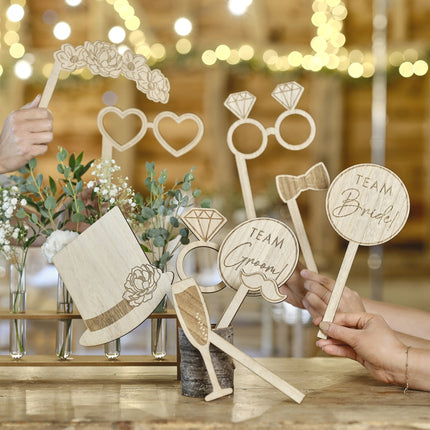 Accessoires pour photobooth de mariage 10 pièces