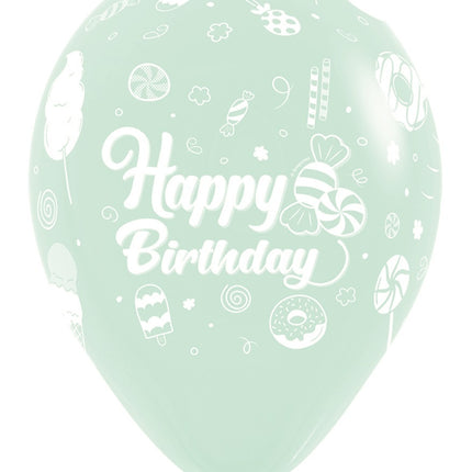 Ballons Happy Birthday Sweet Pastel Matte Mix 30cm 25pcs