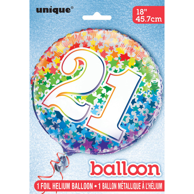 Ballon en hélium 21 ans Étoiles vides