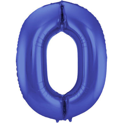 Ballon de baudruche Figure 0 Bleu mat XL 86cm vide