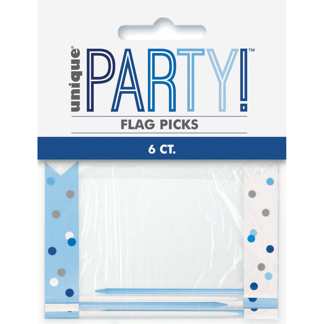 Piqueurs d'anniversaire bleus 6pcs