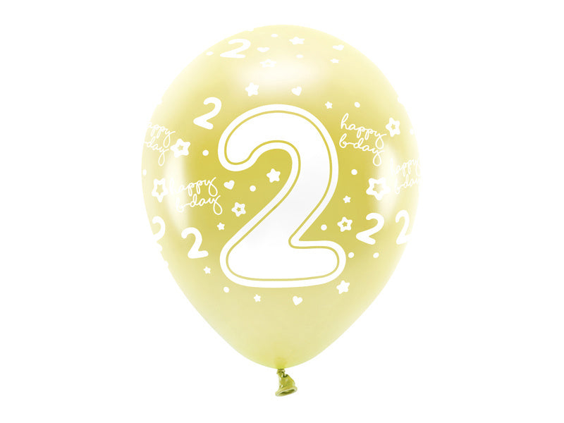 Ballons 2 ans or 33cm 6pcs