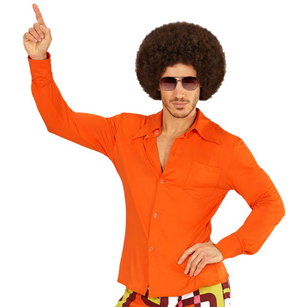 Chemisier Disco 70S Hommes Orange