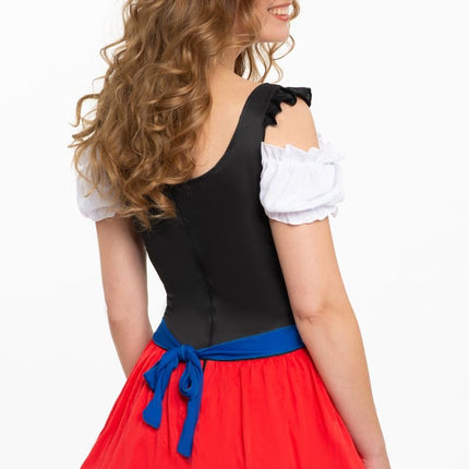 Robe Dirndl Tablier Rouge Bleu Oktoberfest