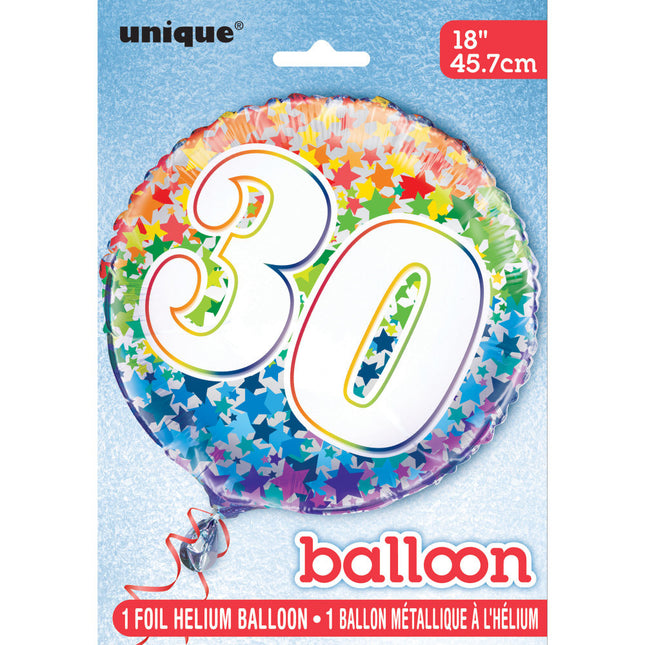 Ballon à l'hélium 30 ans Étoiles vides