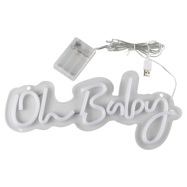 Lampe néon blanche Oh Baby 34cm