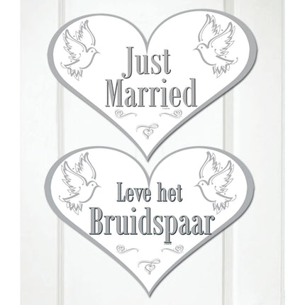 Plaque de porte Just Married 45cm