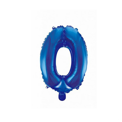 Ballon de baudruche Figure 0 Bleu 41cm avec paille