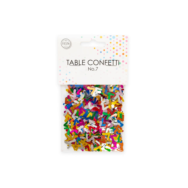 Confettis de table 7 ans colorés