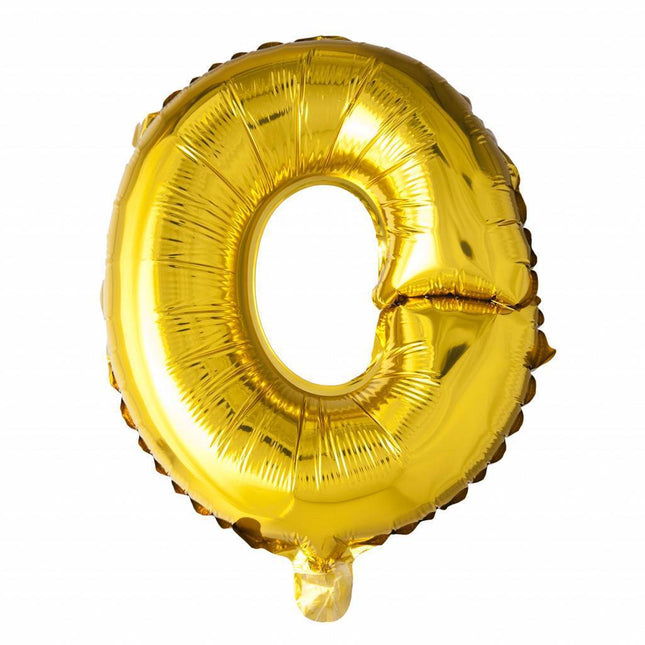 Ballon de baudruche Lettre O doré 41cm avec paille