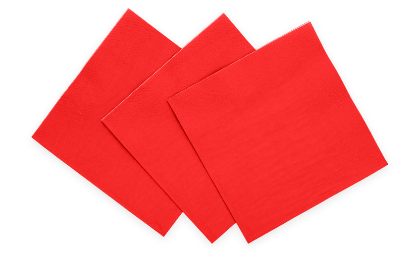 Serviettes de table rouges 3 couches 33cm 20pcs