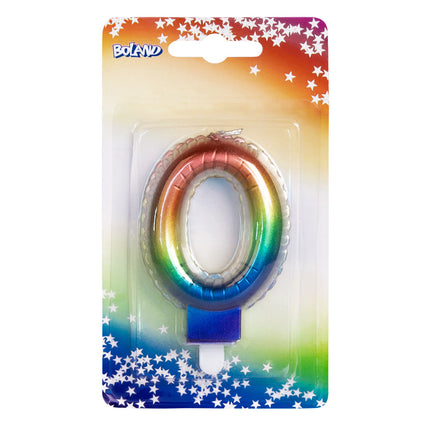 Bougie arc-en-ciel 0 an 8cm