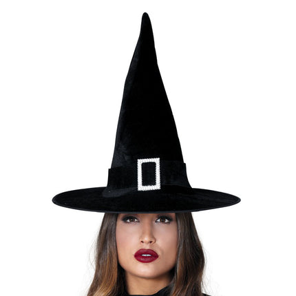 Chapeau de sorcière d'Halloween Velours noir