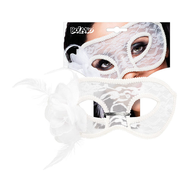 Masque pour les yeux en dentelle blanc