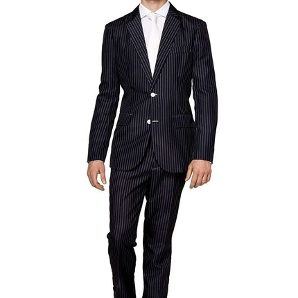 Gangster Pinstripe Black Suit Men Suitmeister