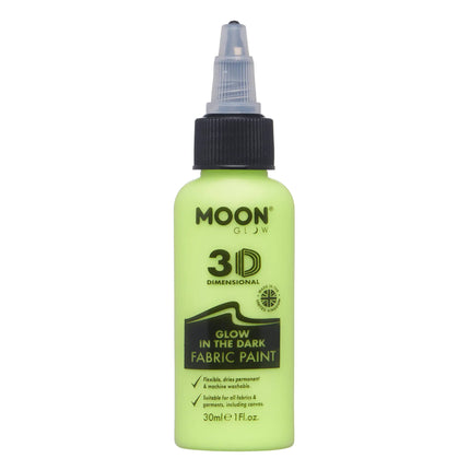 Moon Glow Peinture pour tissu jaune phosphorescente 30ml