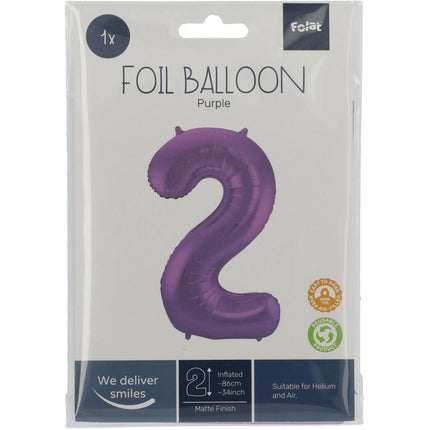 Ballon de baudruche Figure 2 Mauve mat XL 86cm vide