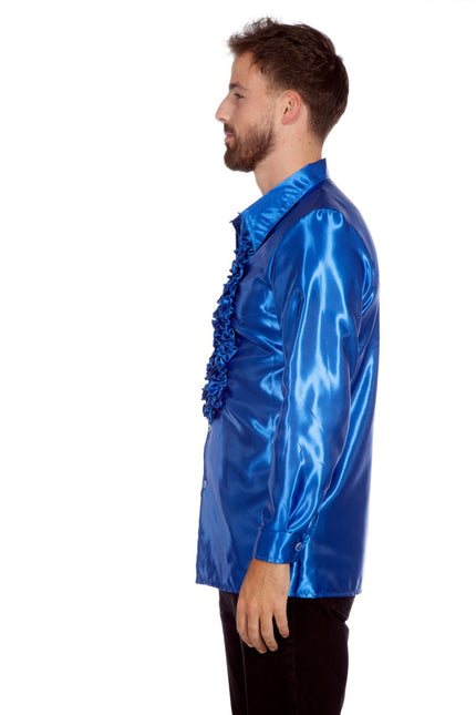 Disco Blouse Ruffles Blue