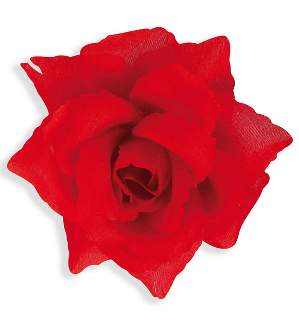 Broche rouge Rose 10cm