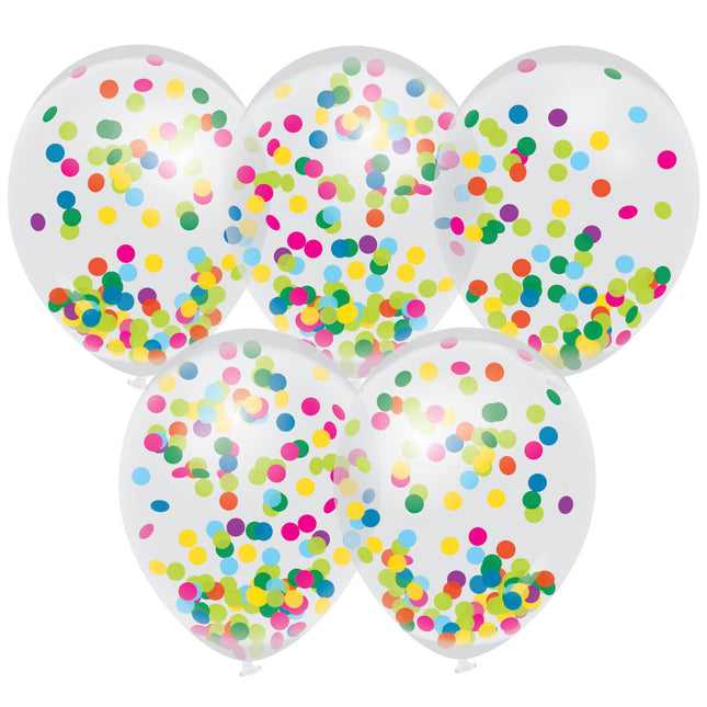 Ballons Confetti Colorés 30cm 5pcs