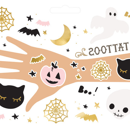 Tatouages d'Halloween Boo 12pcs