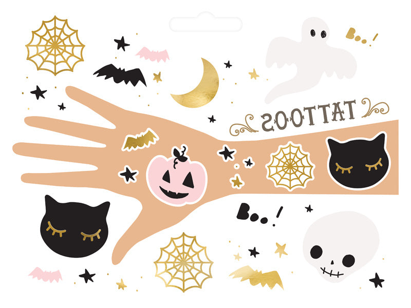 Tatouages d'Halloween Boo 12pcs