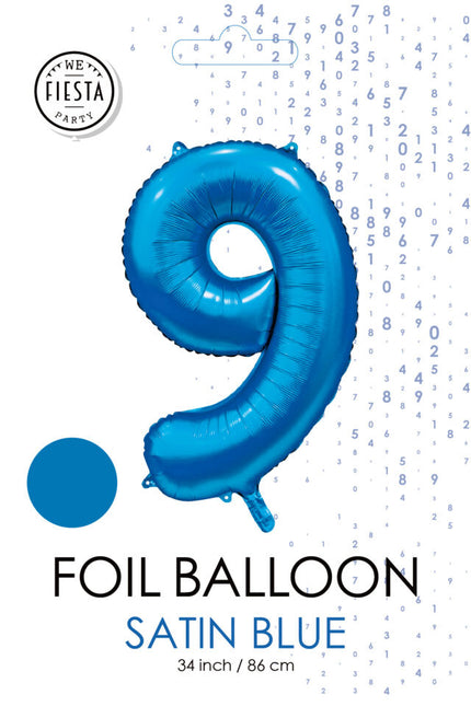 Ballon à figures bleu 9 ans Gloss 86cm