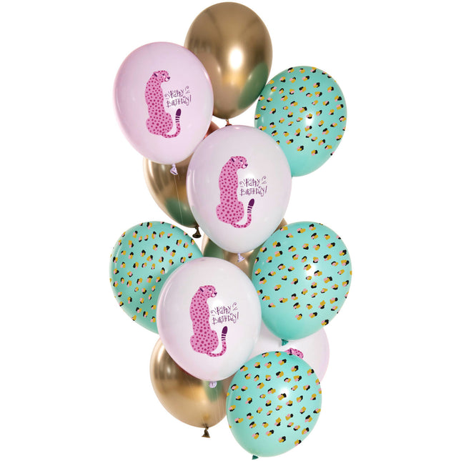 Bon anniversaire Ballons Panthère 33cm 12pcs