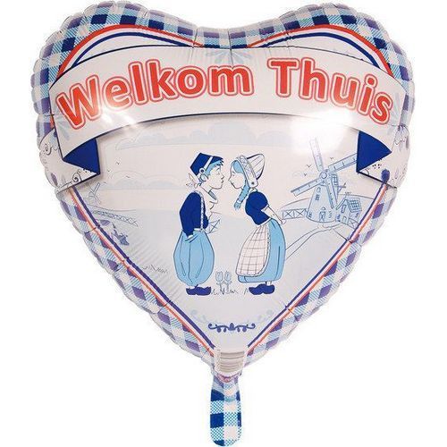 Ballon à l'hélium Welcome Home Delft Blue 45cm vide