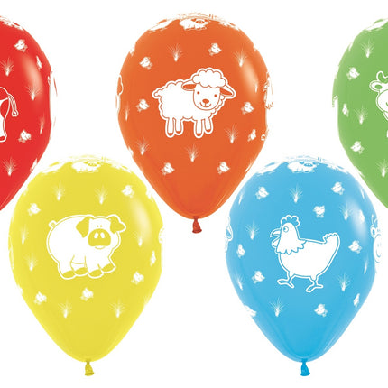 Ballons de baudruche Farm Animals Mix 30cm 25pcs