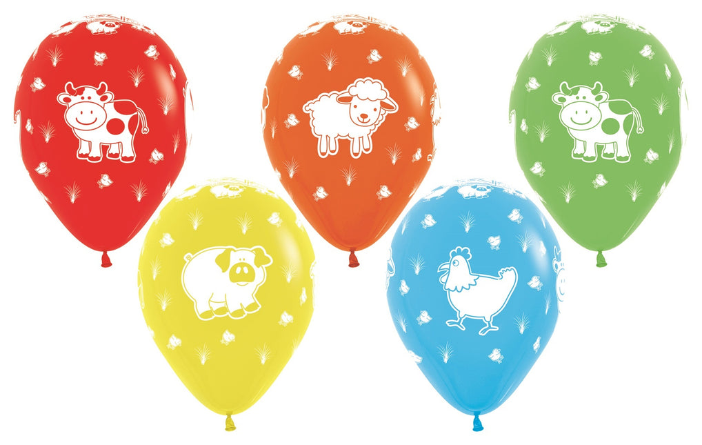 Ballons de baudruche Farm Animals Mix 30cm 25pcs