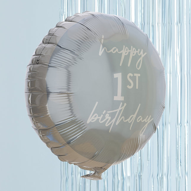 Joyeux 1er anniversaire Ballon à l'hélium bleu vide 43cm