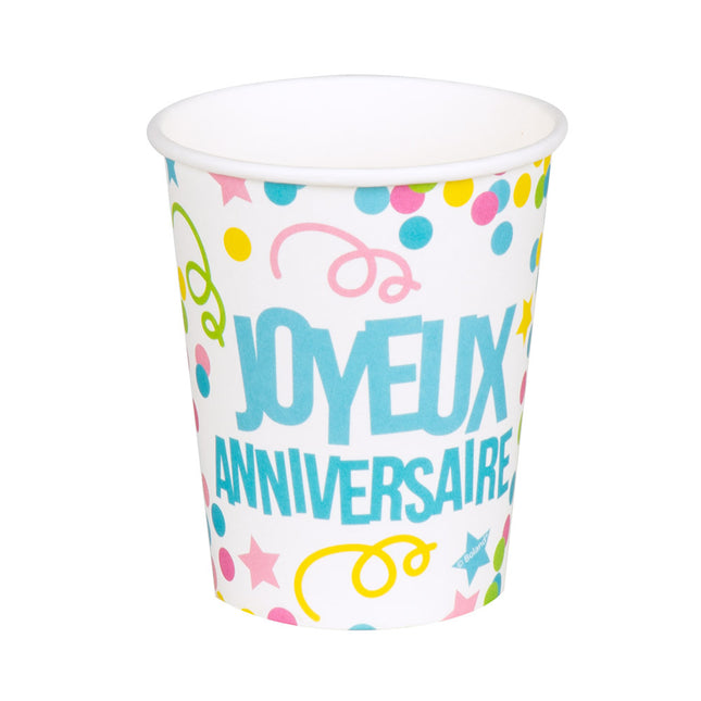 Coupes Joyeux Anniversaire 250ml 6pcs