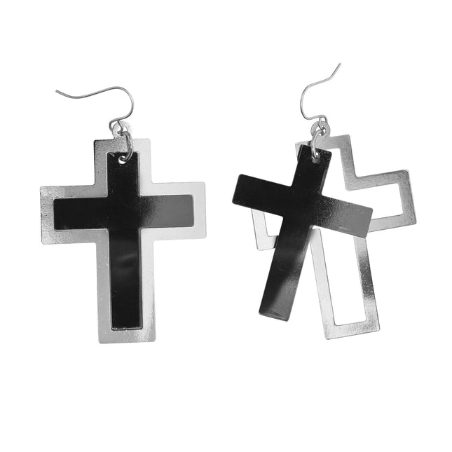 Boucles d'oreilles en argent noir