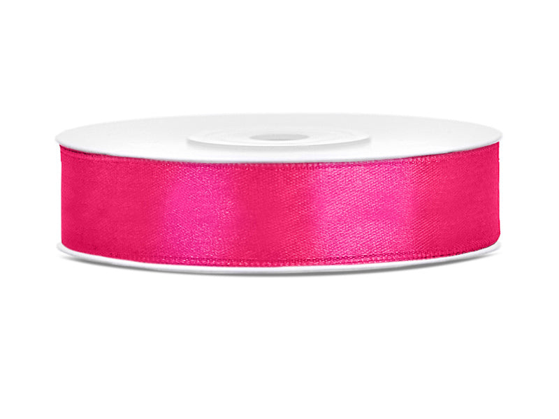 Ruban de satin Fuchsia brillant 12 mm 25 m