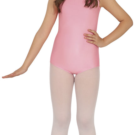 Combinaison de gymnastique rose sans manches pour fille