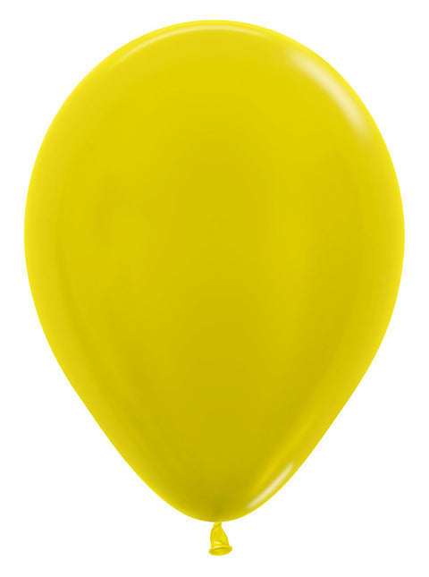 Ballons de baudruche jaune métallisé 30cm 50pcs