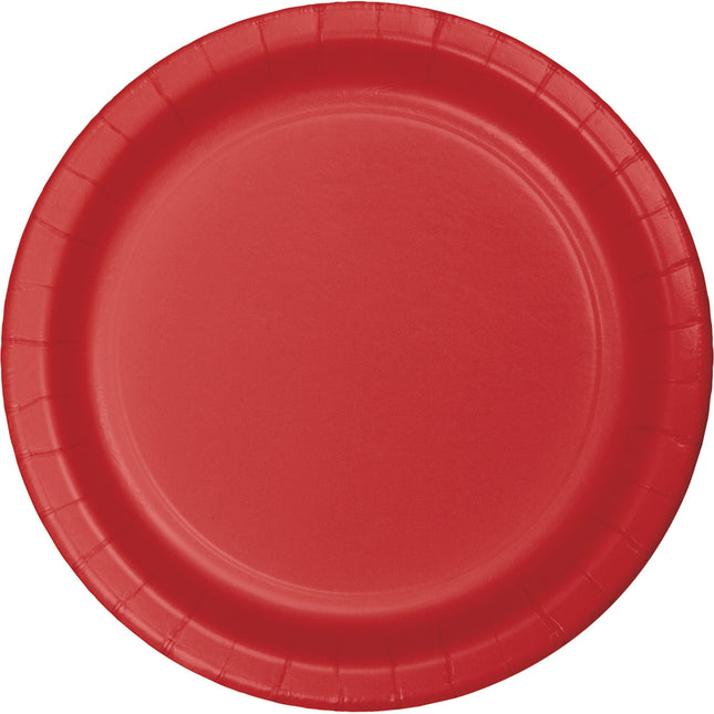 Assiettes rouges 23cm 24pcs