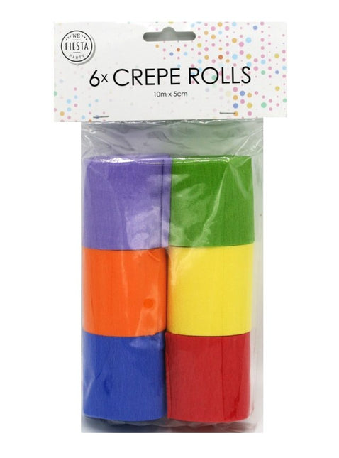 Rouleaux de papier crépon coloré 6pcs