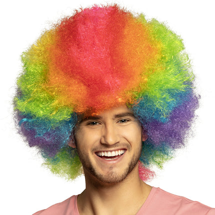 Perruque colorée Afro Clown